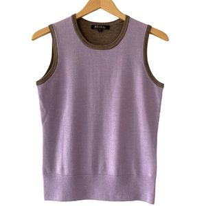 Brooks Brothers medium tank sweater purple brown sleeveless merino wool